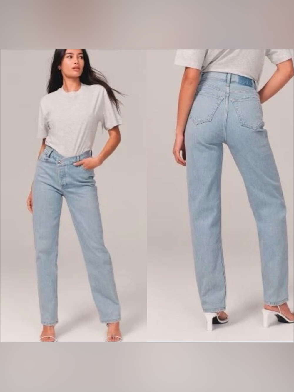 Abercrombie & Fitch Light Blue High Rise The Dad Jeans 29/8  straits relax fit